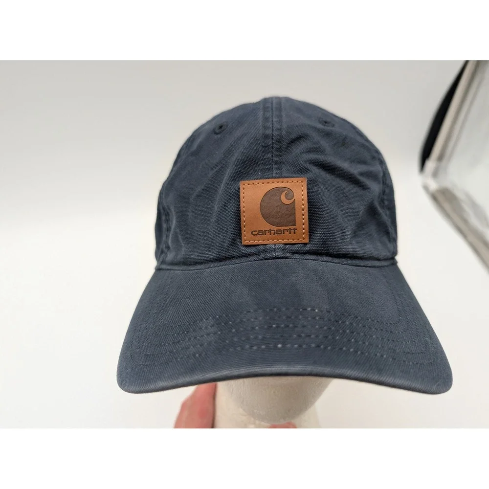 Carhartt Odessa Navy Blue Canvas Baseball Cap Hat 102427 400 Adjustable Men OSFM